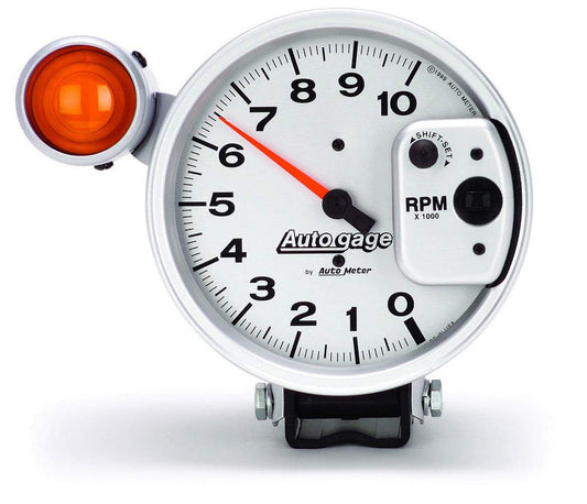 AutoMeter Autogage 233911 Tacómetro de Montaje de Pedestal 5 Pulgadas 0-10,000 RPM con Luz de Cambio Externa