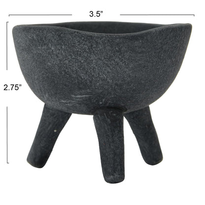 Creative Co-Op - Macetero con Patas de Terracota Bohemio, Color Negro Mate