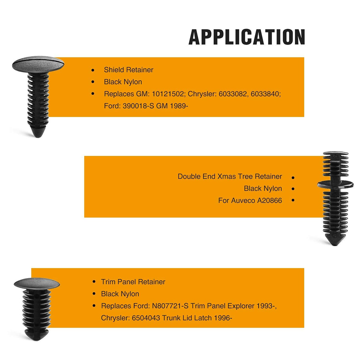 GOOACC Surtido de 146 Piezas de Clips de Sujeción de Parachoques de Nailon para Auto, Negro, GRC-88