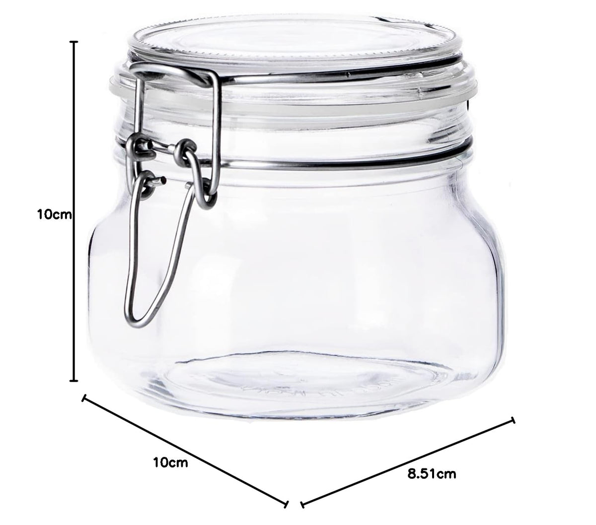 Borgonovo Primizie - Contenedor De Vidrio De 500 Ml. Cristalería Italiana con Tapa Hermética Recipiente de Almacenamiento Alimentos Para Especias