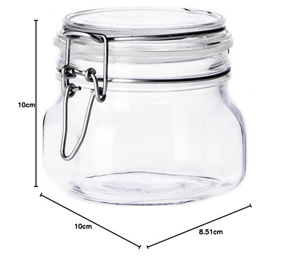 Borgonovo Primizie - Contenedor De Vidrio De 500 Ml. Cristalería Italiana con Tapa Hermética Recipiente de Almacenamiento Alimentos Para Especias