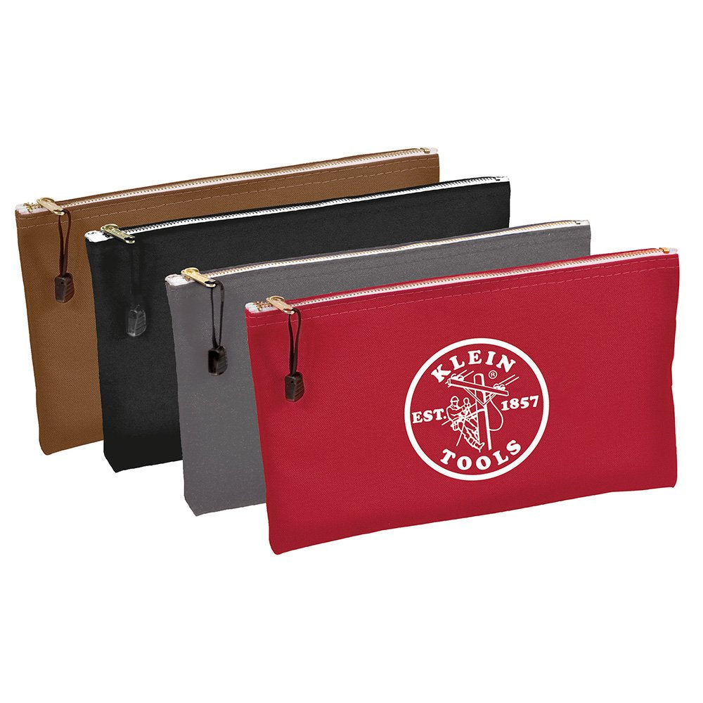 Klein Tools Bolsa de Herramientas de Doble Compartimento - 4 paquetes - Rojo, Gris, Negro, Marrón