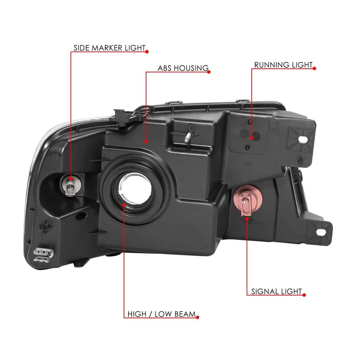 DNA Motoring HL-OH-F1504-SM-CL1 Faros Halógenos Lente Ahumada Repuesto F-150 04-08, Mark LT 06-08