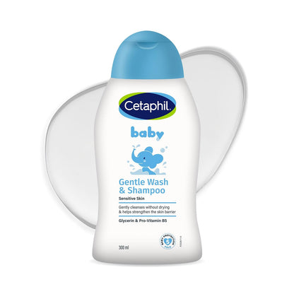 Cetaphil Baby Baño Líquido Rostro Cuerpo Cabello Bebés Piel Sensible 300 ml | Con glicerina y pantenol, limpia sin resecar, ayuda a nutrir, pH y fórmula sin lágrimas desde recién nacido.