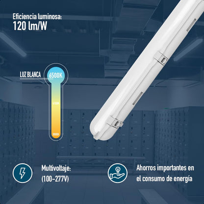 Icon Luminario LED a Prueba de Humedad 16W 6500K IP65 | Luz blanca fría, 1920 lm, plástico resistente, instalación sencilla