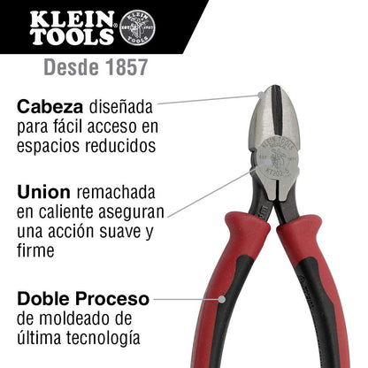 KLEIN TOOLS KT220-7 | Pinza De Corte Diagonal | 7" | Cortes Precisos | Pinzas de corte de 7" con filos biselados para cortar alambre de forma limpia, con agarre cómodo y firme para uso diario.