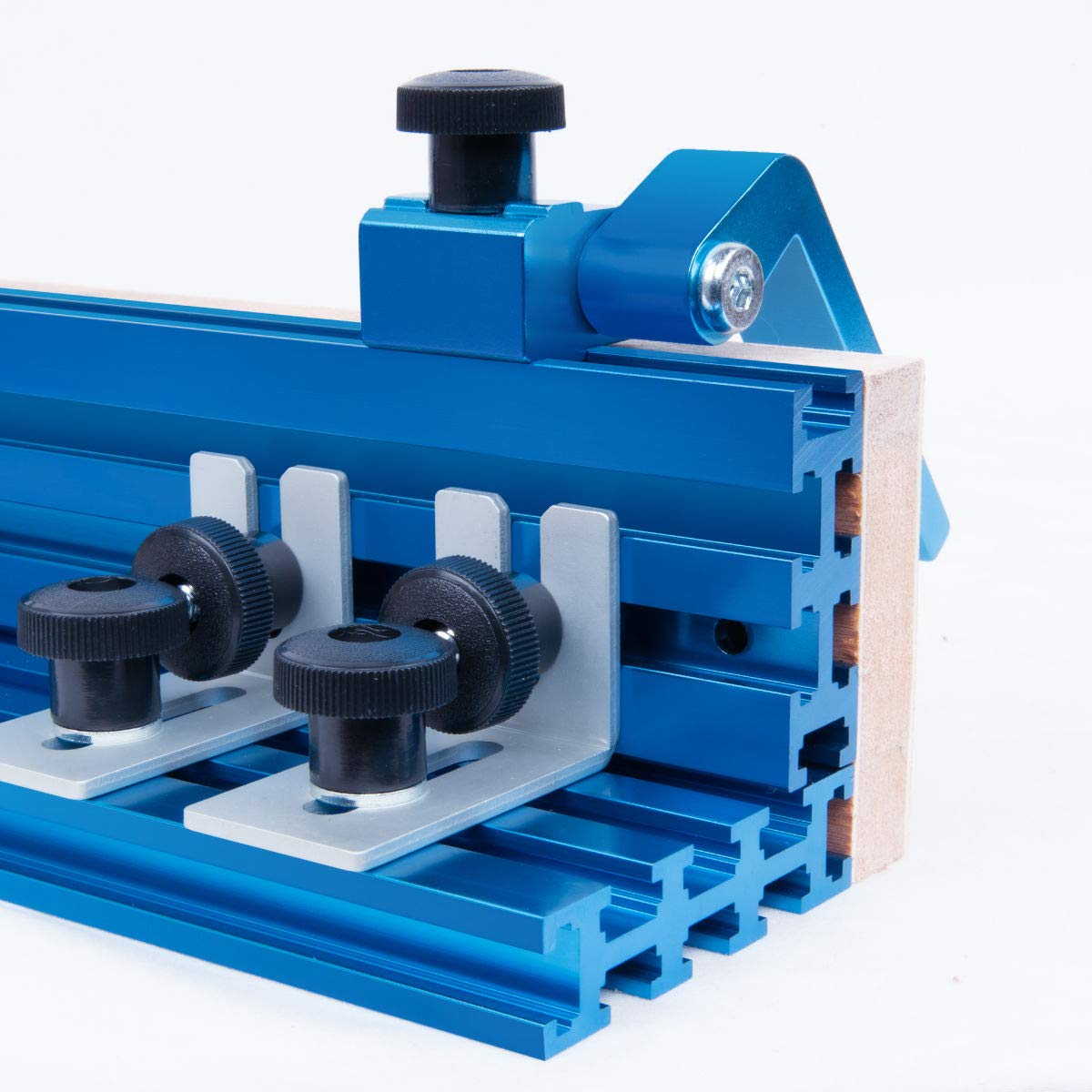 POWERTEC 71488 - Valla multipista en T con medición láser de derecha a izquierda, 3 pulgadas de alto x 24 pulgadas de largo