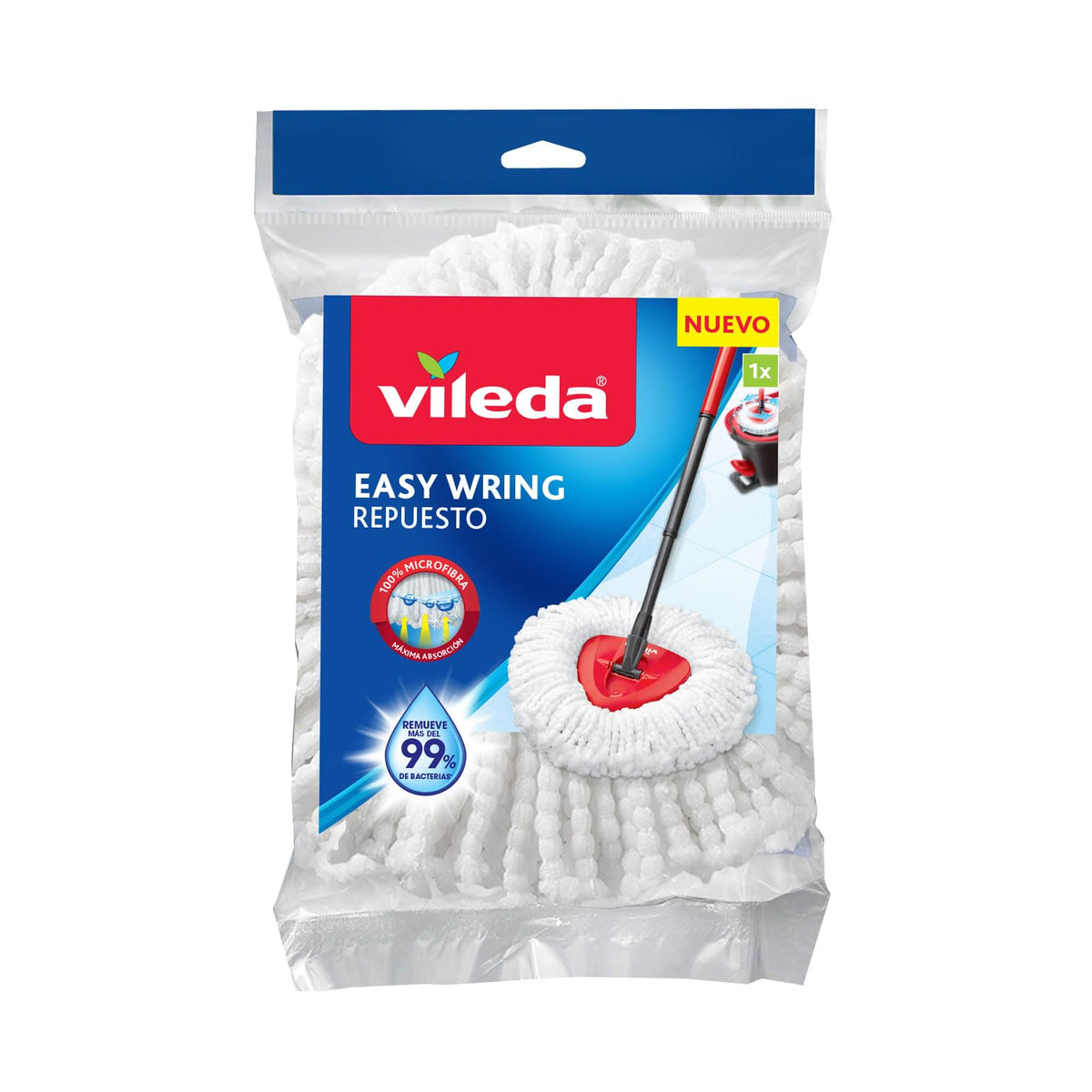 Vileda Easy Wring Pack de 2 Repuestos de Trapeador de Microfibra - 1 repuesto