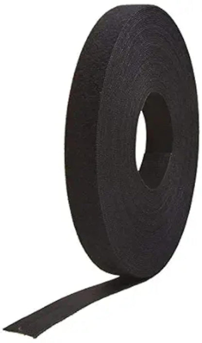 MJ May 1801-OW-PB/B-75 Velcro Brand, 1/2" Wide, One Wrap, Hook One Side/Loop One Side, 75' Length, Black