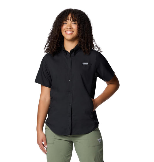 Columbia Camisa Tamiami II Manga Corta para Mujer - Protección Solar Omni-Shade y Gestión de Humedad Omni-Wick - Azul - Talla estándar