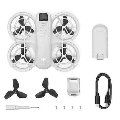 DJI Neo, dron mini con cámara 4K UHD para adultos | 135 g dron que vuela siguiéndote, despega desde la mano, seguimiento de objetivos, QuickShots (sin control remoto)