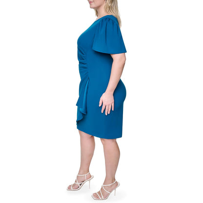 DKNY Vestido de Cuello con Joya de crepé Vestido de cóctel para Mujer