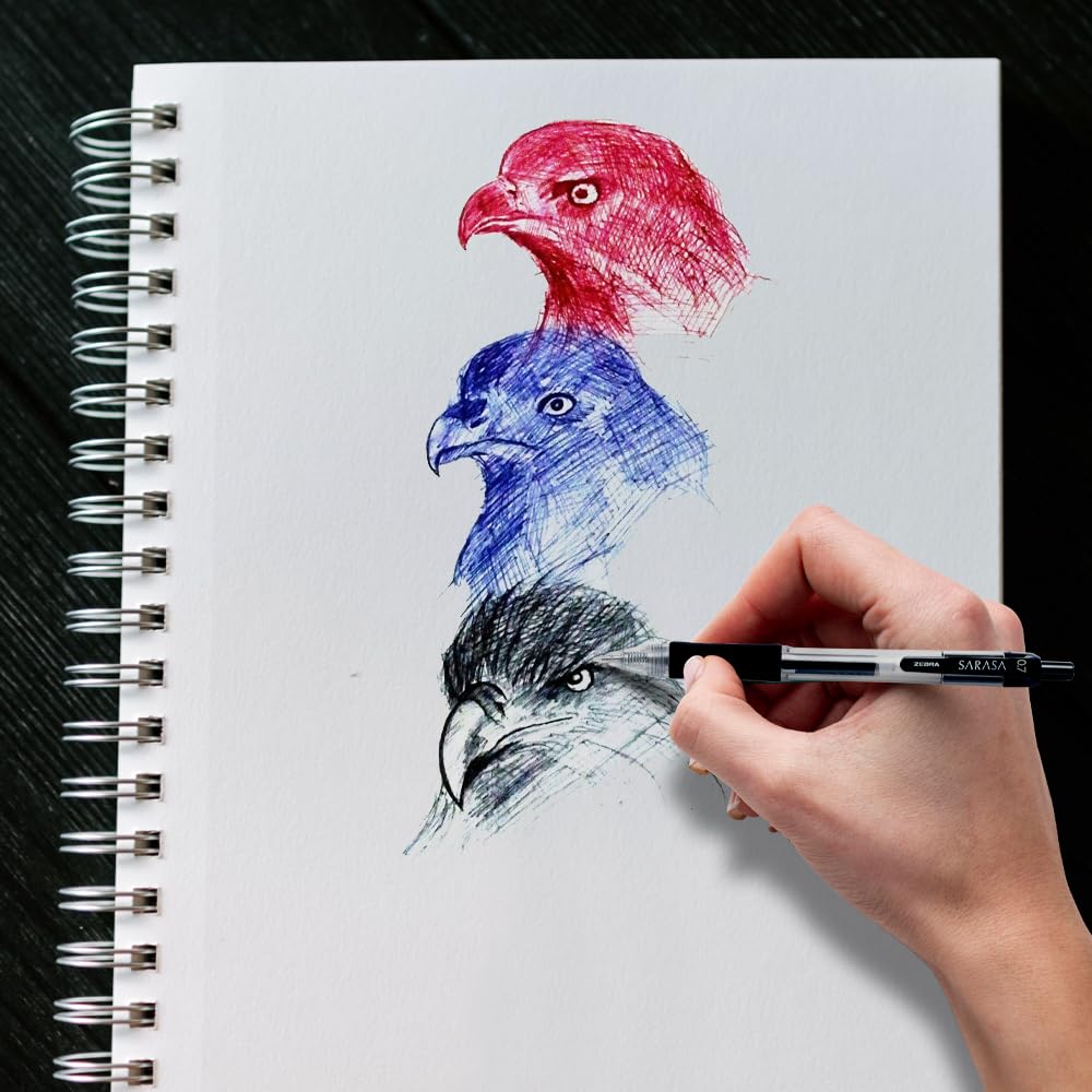 Zebra Bolígrafo Sarasa Punto 0.7 mm Tinta Gel Secado Rápido Caja 6 Piezas (Rojo)