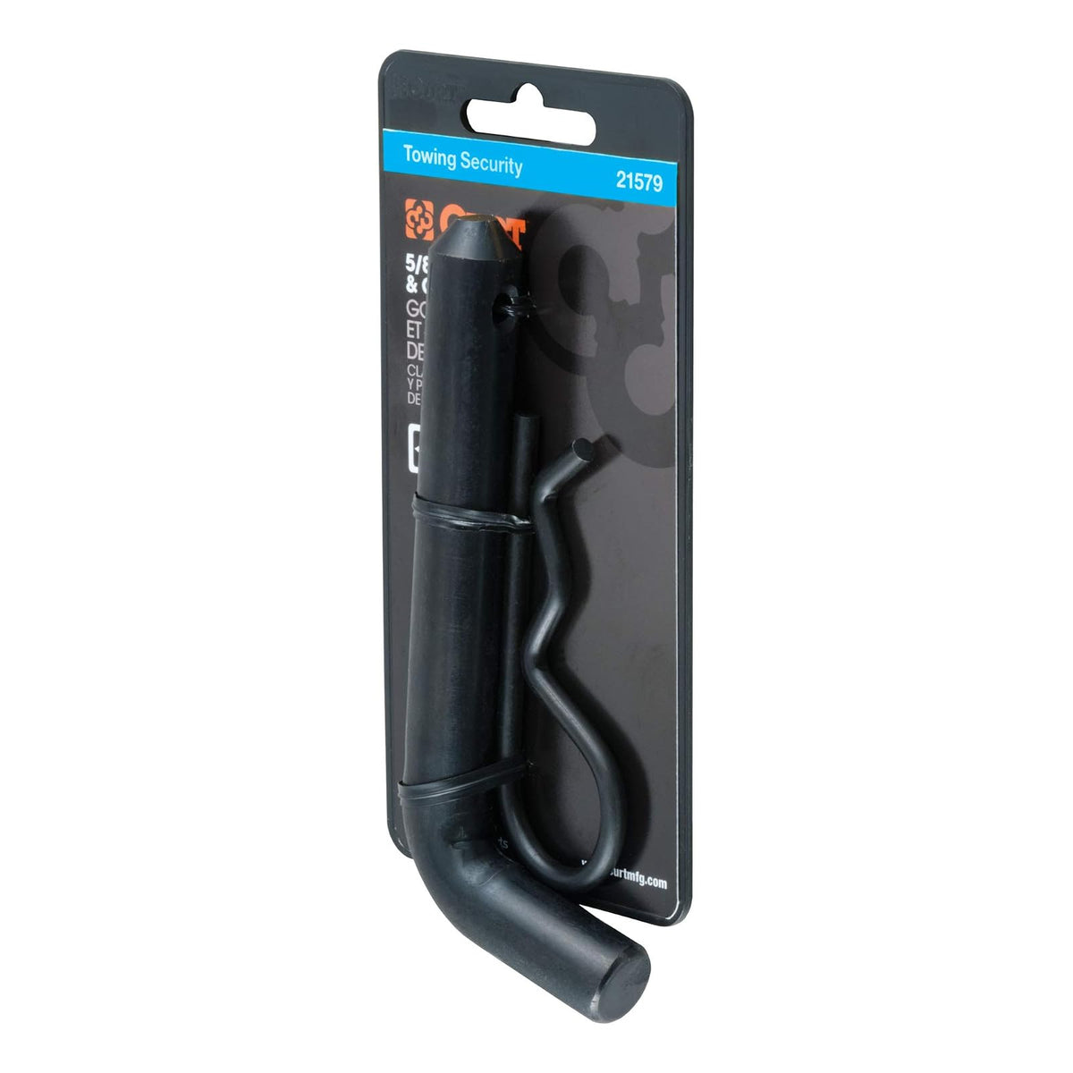 CURT Pin y Clip de Enganche de Remolque Negro 21579, Diámetro 5/8 in, para Receptor 2 in