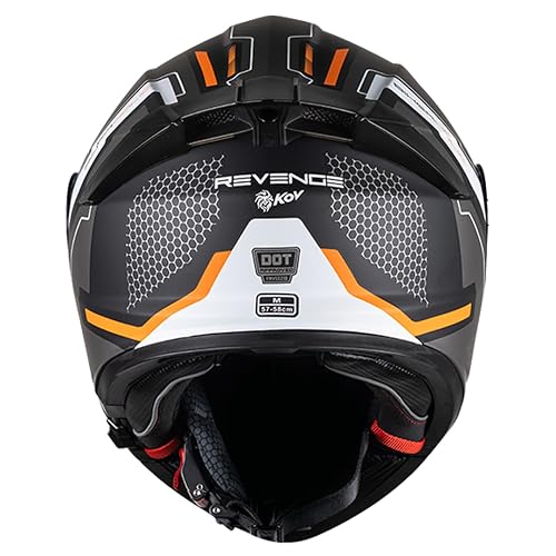 KOV Casco Revenge Thunder Naranja ABATIBLE Deportivo Certificado Dot