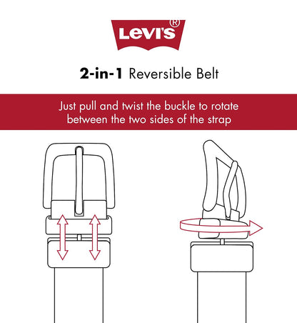 Levi's Cinturón Reversible, color Negro/Café