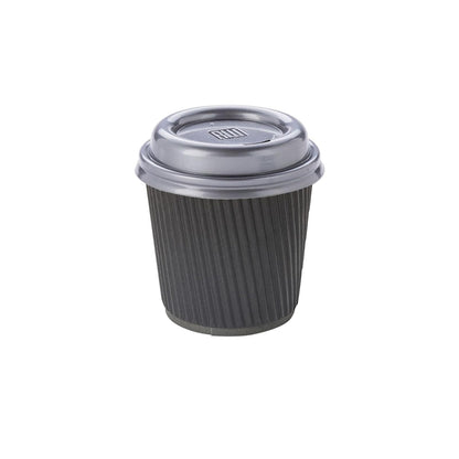 Restaurantware 25-CT Disposable Hot Beverage Cups with Ripple Wall Design, Black, 4 oz