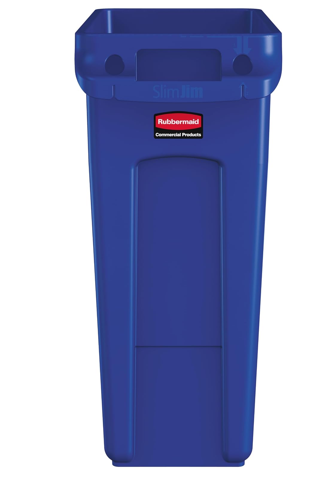 Rubbermaid Commercial Vented Slim Jim Trash Can Waste Receptacle, 16 Gallon, Blue, Plastic, 1971257