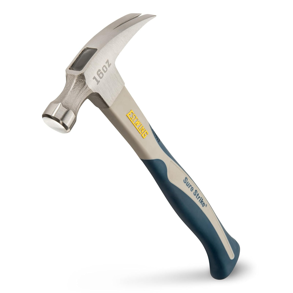ESTWING Sure Strike Martillo – Martillo de garra rasgado de 16 onzas con cara lisa y mango de fibra de carbono – SSCF16S - 16 oz - Garra rasgadora