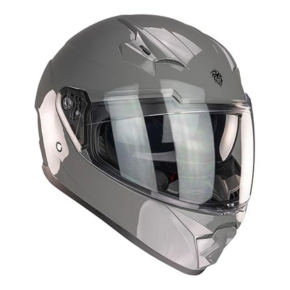 KOV Casco Beta Gris Brillante Integral para Moto Certificado Dot