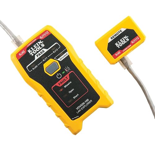 KLEIN TOOLS VDV526-100 |Probador De Red |RJ11/RJ12/RJ45 |Diagnóstico Rápido | Probador de cable de red RJ11, RJ12 y RJ45, ideal para detectar fallas y revisar conexiones de forma rápida y sencilla.