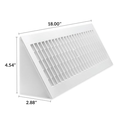 Decor Grates PL18BB-WH - Registro de placa base (plástico, 45,7 cm), color blanco