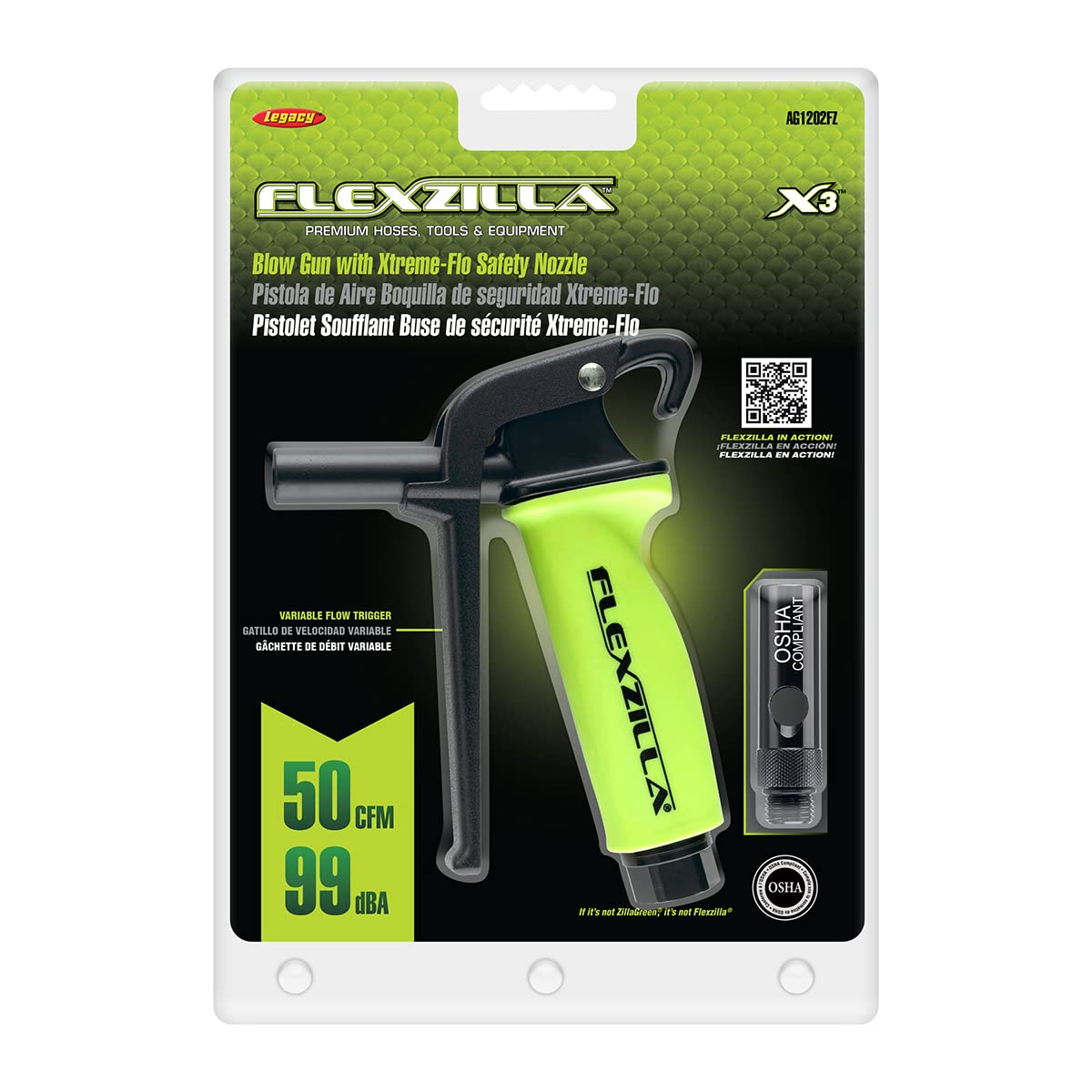 Flexzilla X3 Pistola de Soplado con Boquilla Seguridad Xtreme-Flo AG1202FZ