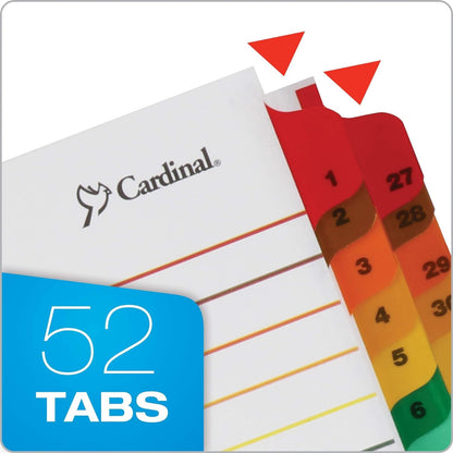Cardinal by TOPS Products OneStep Printable Table of Contents and Index Dividers, 52-Tab, Numbered, Multi-Color (60990)