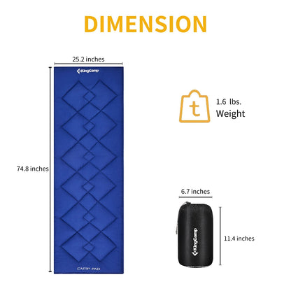 KingCamp - Cojín de Dormir para Camping, cómoda y Ligera, más Gruesa, Suave, cálida, Antideslizante, para Camping, Senderismo, 75 x 25 Pulgadas, Color Azul Marino