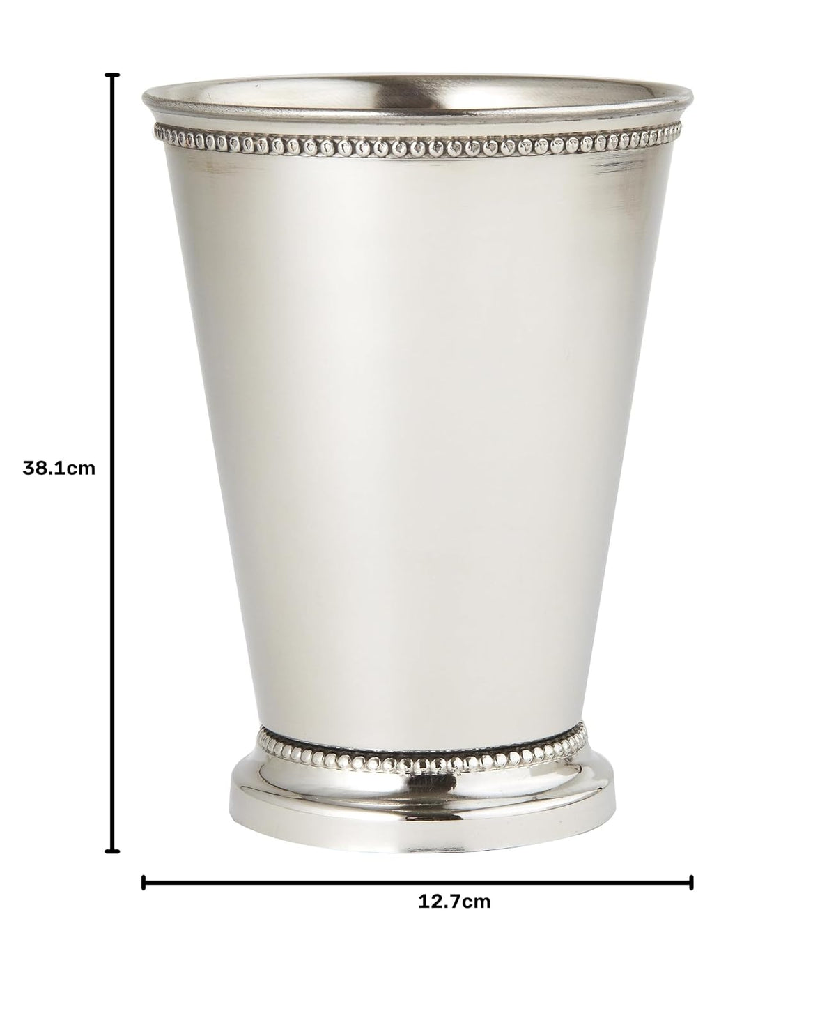 Elegance 90471 Beaded Mint Julep Cup, 4.5", Silver