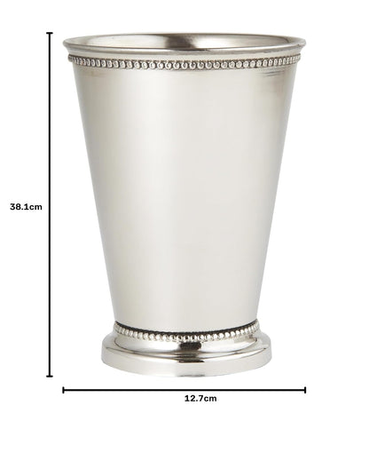 Elegance 90471 Beaded Mint Julep Cup, 4.5", Silver
