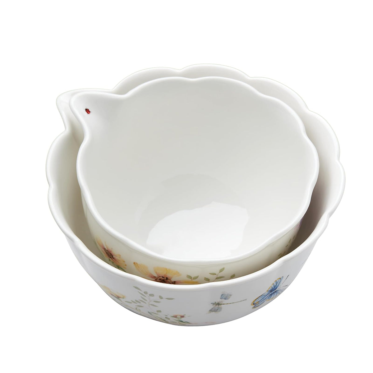 Lenox Butterfly Meadow Juego de 2 cuencos de rodar de 2 piezas, 3 libras, multicolor