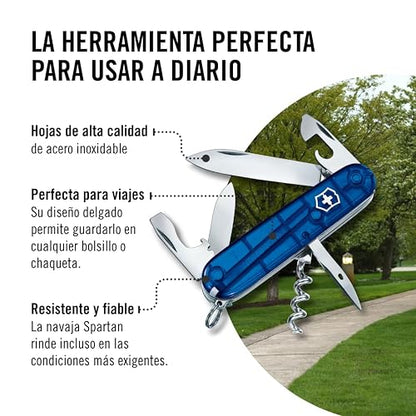 Victorinox Navaja Spartan, Azul Transparente, 12 Usos