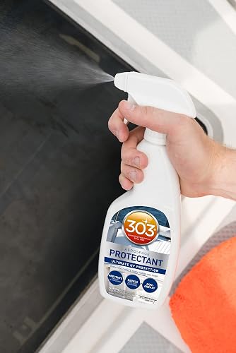 303 (30305) Aerosol protector marino UV para vinilo, plástico, hule, fibra de vidrio, cuero y más - Repelente contra el polvo y la suciedad - No tóxico, Acabado mate, Un solo color, 16 oz
