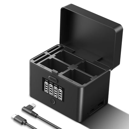 NEEWER 2 en 1 Cargador Batería USB 4 Canales para NP-FZ100 y LP-E6, Carga Rápida 40W, Fuente Alimentación Respaldo Plástico Compatible con Sony A6700 A7III FX3 FX30 A7IV Canon EOS R5 II, NW-ZP4