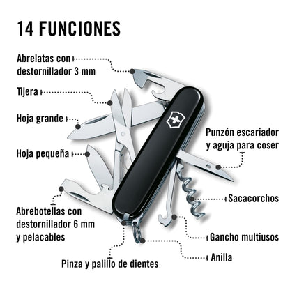 Victorinox Navaja Climber Negra 14 Usos para Hombre color negro talla unitalla
