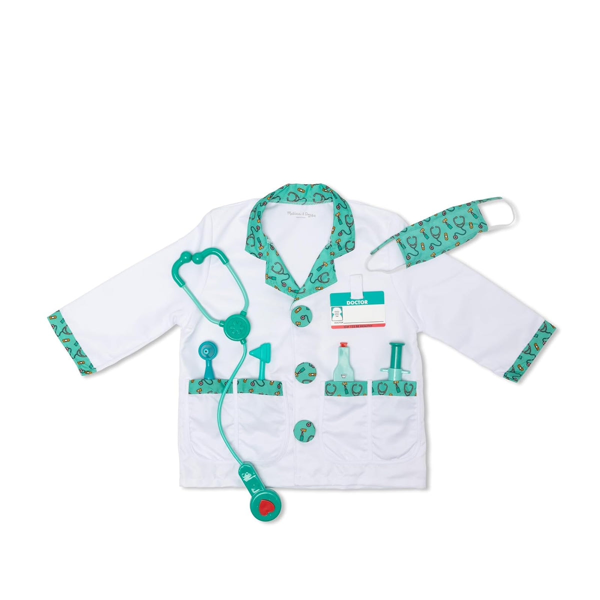 Melissa & Doug Disfraz de Médico para Juego Imaginativo, Juego de Simulación (8 Piezas, 3-6 Años)