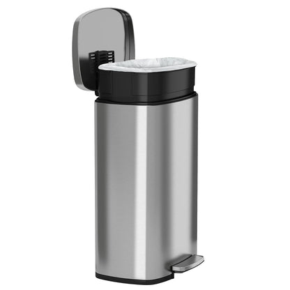 iTouchless softstep 13,2 Galón Acero inoxidable Paso Trash Can, 50 Litro Pedal Kitchen Trash Can
