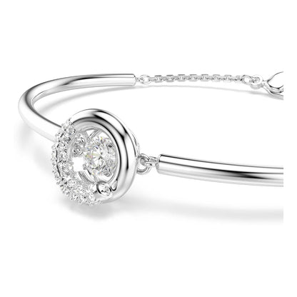 Swarovski Brazalete Dextera, Talla redonda, Blanco, Baño de rodio