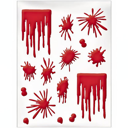 Amscan Decoración de Halloween Asilo Sangriento: Salpicaduras y Goteos de Sangre en Gel, Rojo, 17 1/2 x 12 3/8 (Talla del Paquete) para Eventos de Fiesta y Temáticos, 48 meses a 144 meses
