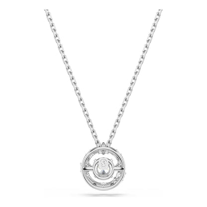 Swarovski Colección Constella - Piedra danzante de corte redondo, color blanco, chapado en rodio, Talla única, Sin metal, cristal de swarovski