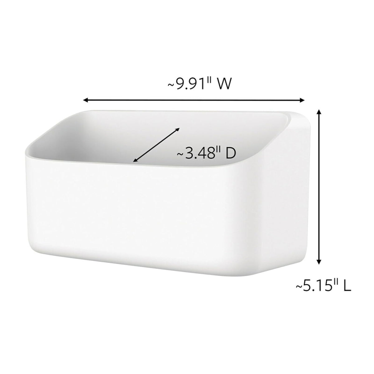 Command Organizador grande de 10 libras con 4 tiras de comando, 10 x 3.4 x 5.1 pulgadas, pesado sin daños para organizar suministros de limpieza, clóset y despensa, blanco