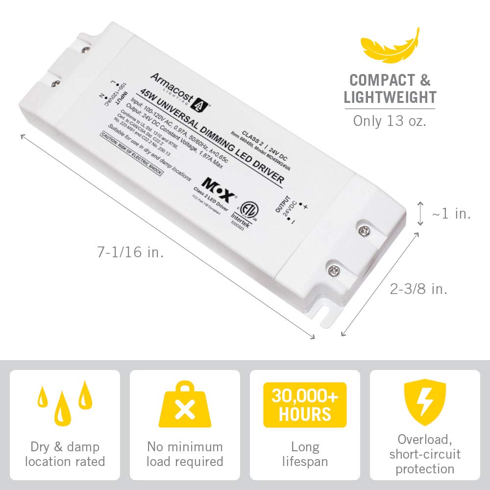 Armacost Lighting TRIAC 860450 - Driver Universal Regulable de 24 V CC LED