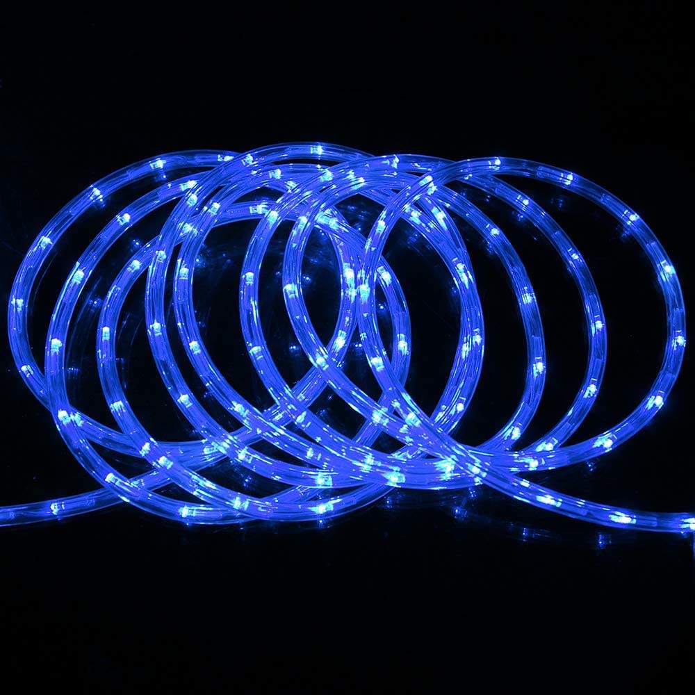 Dosyu 10M LED Navideña, 200LED 110V 2 cables Cuttable de Navidad Luces de la cuerda al aire libre, 200 LED a prueba de agua al aire libre caliente luces de la cuerda para la cubierta(Azul)