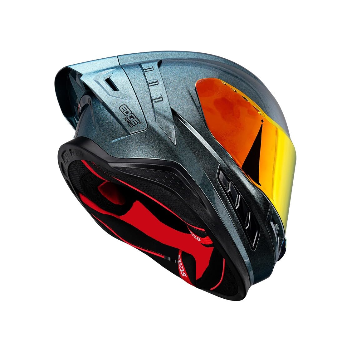 Casco Edge Integral XPRO Dot/ECE Plata Brillante Visor Rojo M