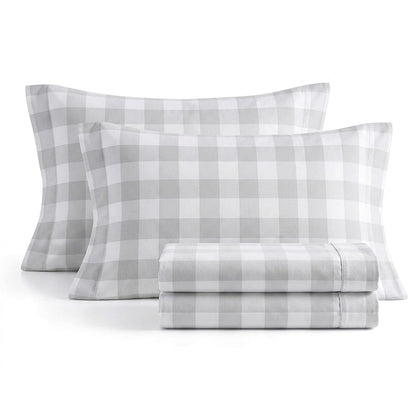Eddie Bauer - Juego de sábanas Individuales, Ropa de Cama de Franela de algodón cálido y Transpirable con Bolsillos Profundos, Cepillado para Mayor suavidad, acogedora decoración del hogar,