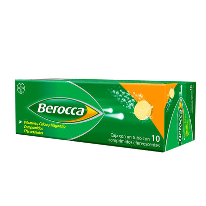 Berocca Multivitamínico, Vitamina C, Minerales y Vitaminas del Complejo B que Contribuyen al Rendimiento Mental y Fisio, 10 Comprimidos
