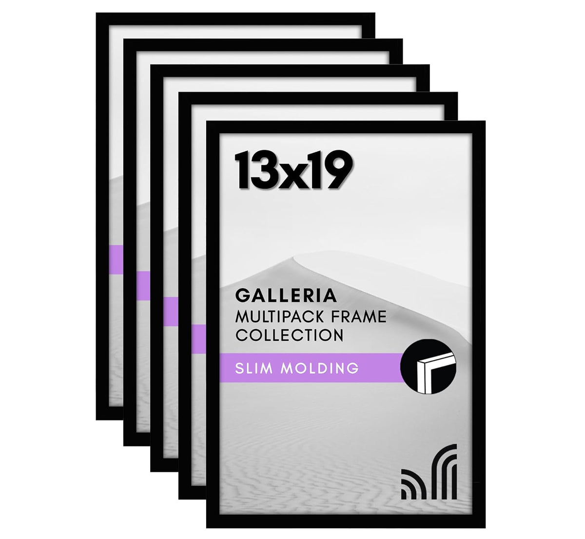 Americanflat Marco de Fotos con Vidrio Resistente - Negro - 33,02 x 48,26 cm (13 x 19 pulg.)