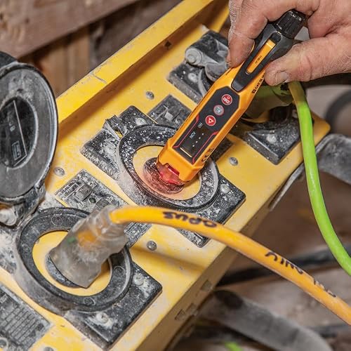 Klein Tools - NCVT-6 Probador de voltaje sin contacto con medidor de distancia láser, color amarillo, pequeño, pack of/paquete de 1