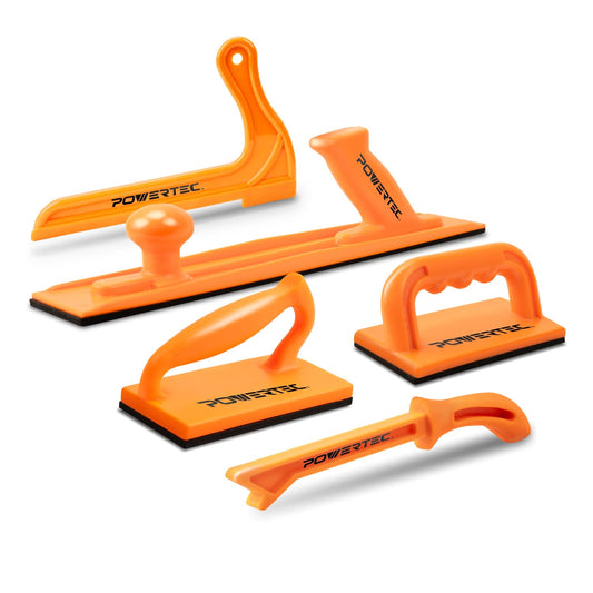 POWERTEC 71009V - Juego de bloques de seguridad para sierra de mesa, juntas y carpintería, 5 unidades
